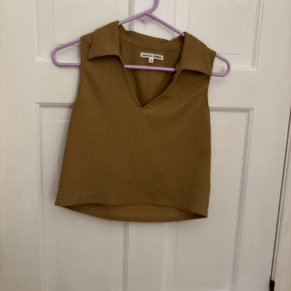 Reformation Collared Crop Top